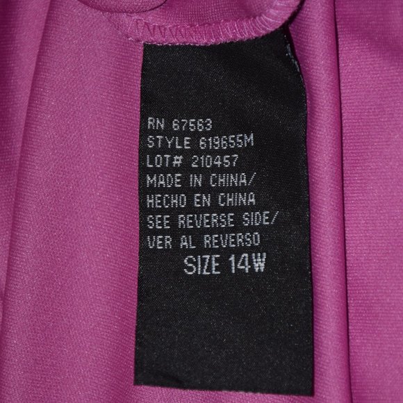 SLNY Fuschia Chiffon Dress size 14W - Picture 9 of 11